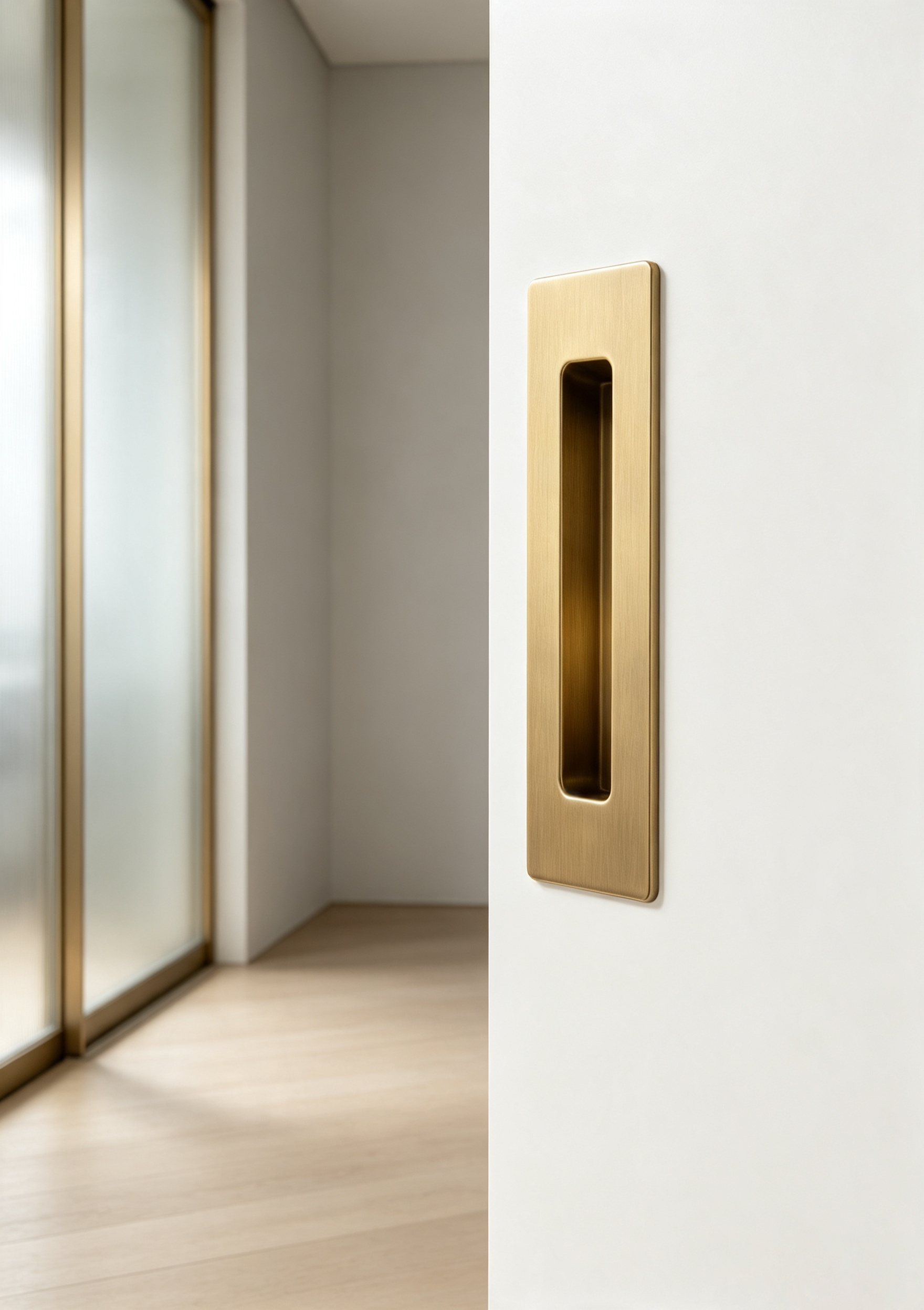 Flush Pull Square - Satin Brass