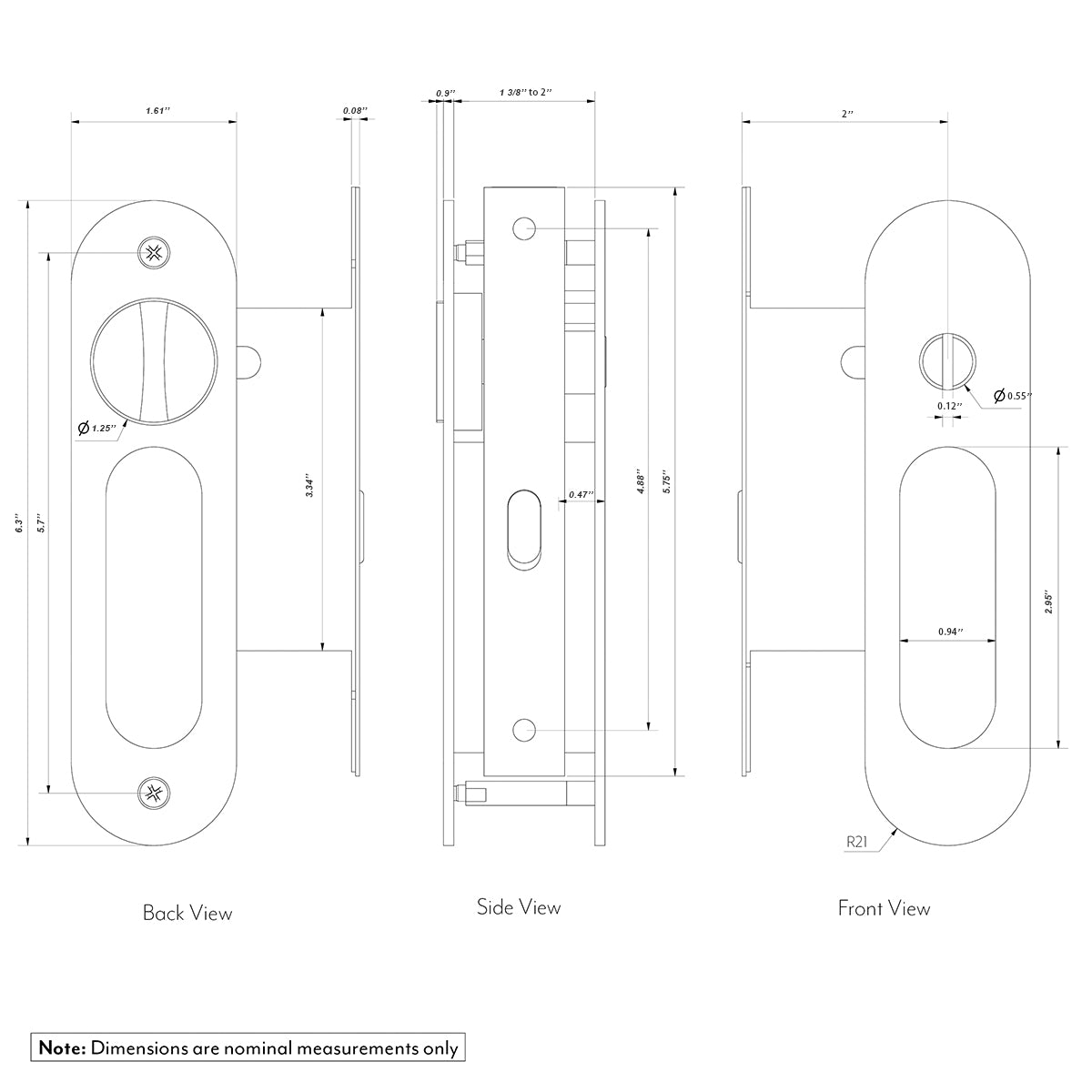 Pocket sliding door lock. Anti-corrosion powder coat finish, anti-corrosion, dust and oil resistant, durable