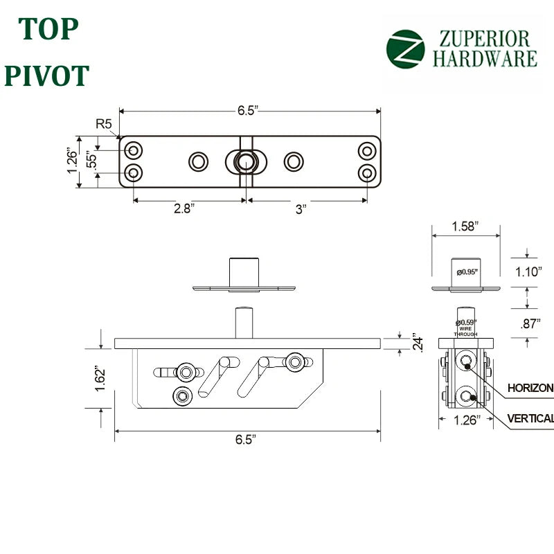 Pivot Hinge 660 lbs- FORCE