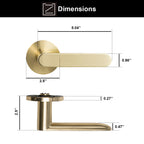 Lewon Passage Door Handles - Satin Brass