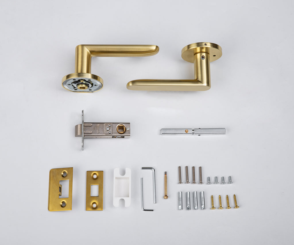 Yolo Privacy Door Handles - Satin Brass